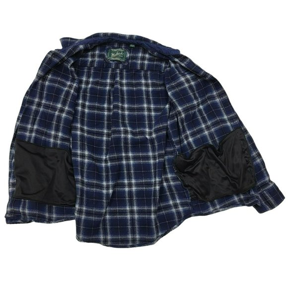 Woolrich Thick Cotton Button Down Shirt Shacket Blue Plaid Men's XL - Picture 3 of 15